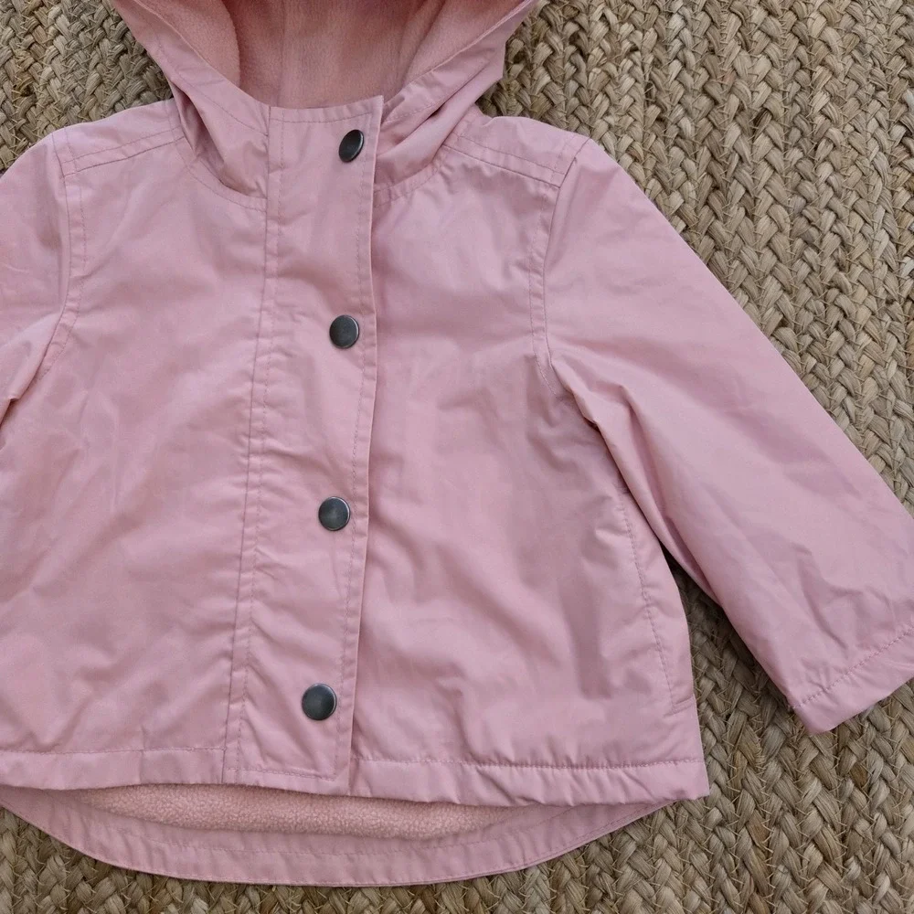 Old Navy‎ Toddler Girls Pink Fleece Lined Hooded Jacket with Ears 12-18 Months